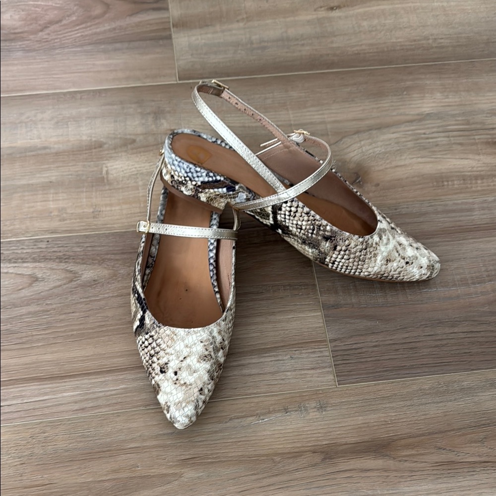 Bared Footwear metallic snakeskin flats